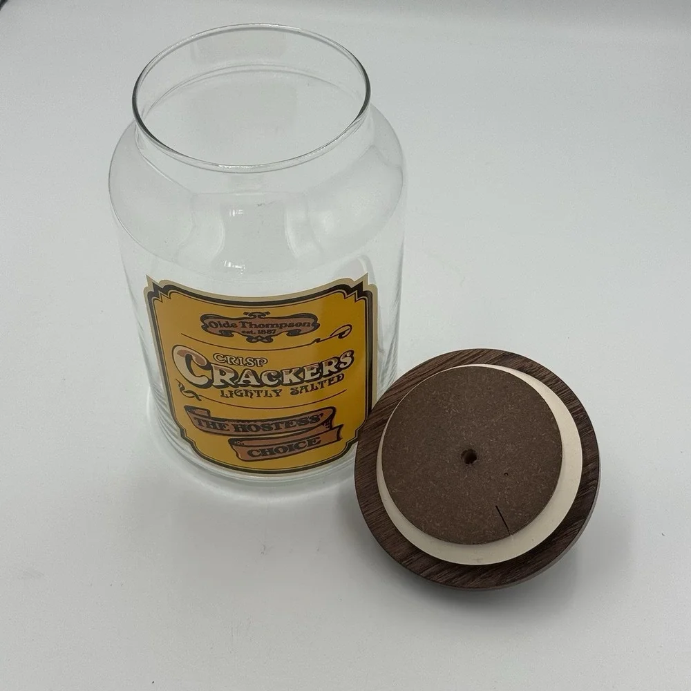 Olde Thompson Crackers Glass Container & Wood Lid